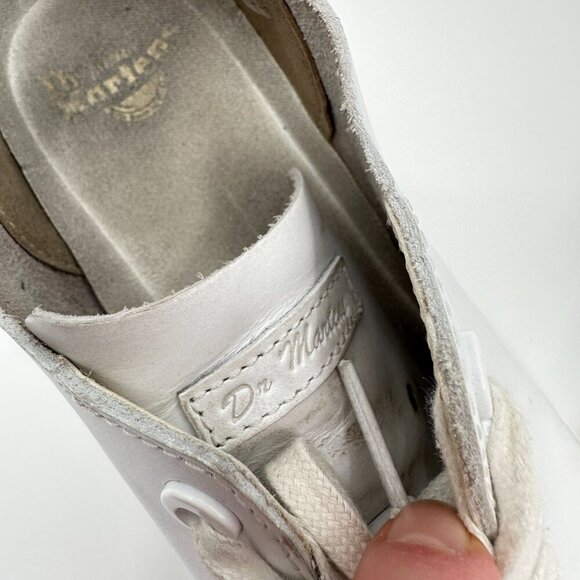 Dr. Martens Dante White Shoes Loafers Lace Up Sneakers Women's 7 Men's 6 Leather - Picture 7 of 8
